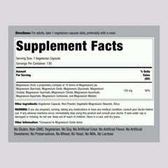 Piping Rock Magnesium 10-in-One Complex capsules close-up for easy daily intake