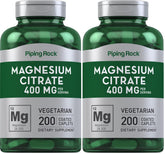 Piping Rock Magnesium Citrate bottle on shelf for daily mineral support.