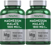 Piping Rock Magnesium Malate bottle pour reveals 1800 mg per serving