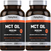 Piping Rock MCT softgel bottle showing convenient per-pack capsules for daily use.