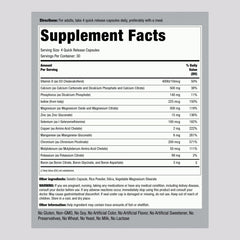 Piping Rock Mega Multi Mineral bottle label highlights chelated minerals for enhanced absorption.