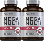 Piping Rock Men 50+ Multivitamin bottle front supports daily wellness