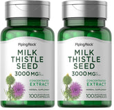 Piping Rock Milk Thistle bottle front for convenient daily use.