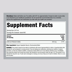 Piping Rock Nascent Iodine Drops Organic label close-up highlighting purity.