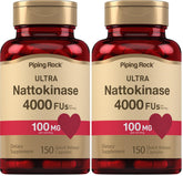 Piping Rock nattokinase 4000 FU bottle view for easy daily use
