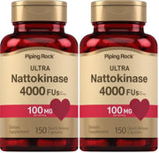 Piping Rock nattokinase 4000 FU bottle view for easy daily use
