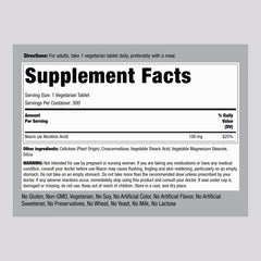 Piping Rock Niacin 100mg tablets close-up highlighting compact pills