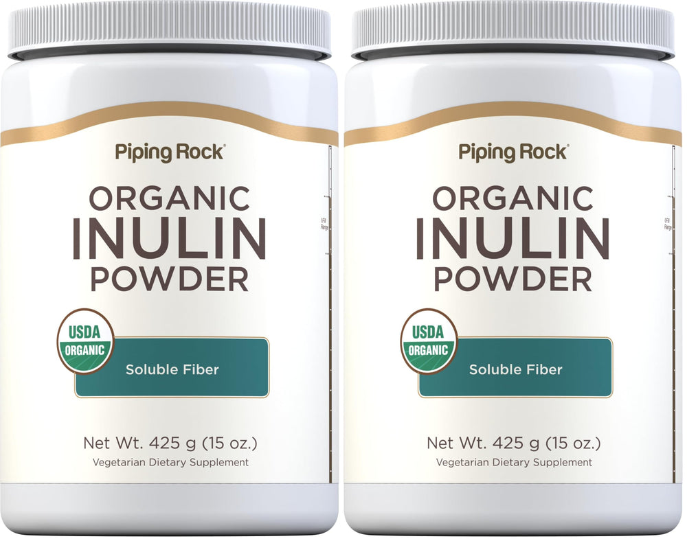 Piping Rock Organic Inulin Powder jar for daily fiber intake.