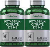 Piping Rock Potassium Citrate 275 mg bottle closeup highlighting purity and potency.
