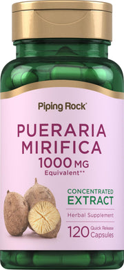 Piping Rock Pueraria Mirifica capsules bottle close-up for convenient daily use