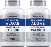 Piping Rock Red Mineral Algae bottle with plant-based minerals for daily use.