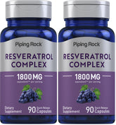 Piping Rock Resveratrol Complex bottle front for daily wellness support.