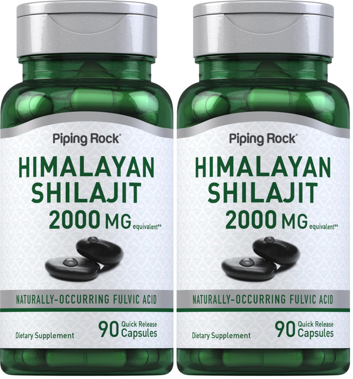 Piping Rock Shilajit bottle front view for daily vitality.