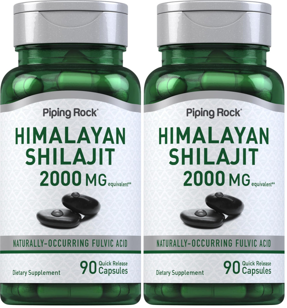 Piping Rock Shilajit bottle front view for daily vitality.