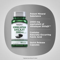 Piping Rock Shilajit dosage information on label for per-pack reference.