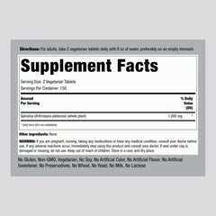 Piping Rock Spirulina tablets pack for convenient daily supplementation.