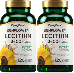 Piping Rock Sunflower Lecithin softgel bottle front for daily dietary support.