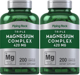 Piping Rock Triple Magnesium Complex bottle front view for daily wellness support.