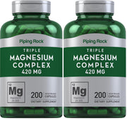 Piping Rock Triple Magnesium Complex bottle front view for daily wellness support.