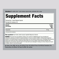Piping Rock Vinpocetine quick-release capsules—rapid intake for busy days.