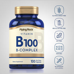 Piping Rock Vitamin B100 Complex pack of 2 for convenient supplementation.