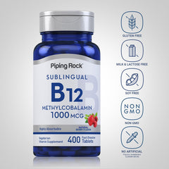 Piping Rock B12 sublingual berry flavor dissolves quickly under tongue.