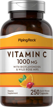 Piping Rock Vitamin C 1000mg bottle for daily wellness support.
