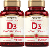Piping Rock Vitamin D3 bottle front showing high potency daily supplement