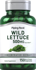 Piping Rock Wild Lettuce Extract bottle with 150 capsules for daily supplementation.