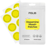 PISLIB Dopamine Patches box shows vegan mood support packaging.