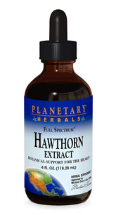 Planetary Herbals Hawthorn liquid extract bottle pour for easy daily dosing.