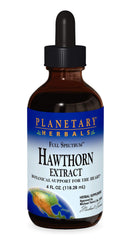 Planetary Herbals Hawthorn liquid extract bottle pour for easy daily dosing.