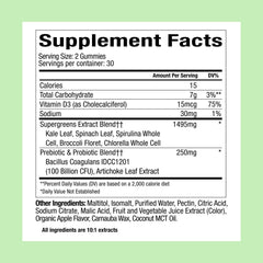 Plant People WonderGreens gummies closeup highlights texture and vibrant color for convenient daily nutrition.