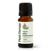 Plant Therapy Atlas Cedarwood bottle for diffusion and calming aromatherapy.