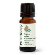 Plant Therapy Atlas Cedarwood bottle for diffusion and calming aromatherapy.