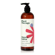 Plant Therapy Organic Castor Oil bottle ready for skin and hair care routines.
