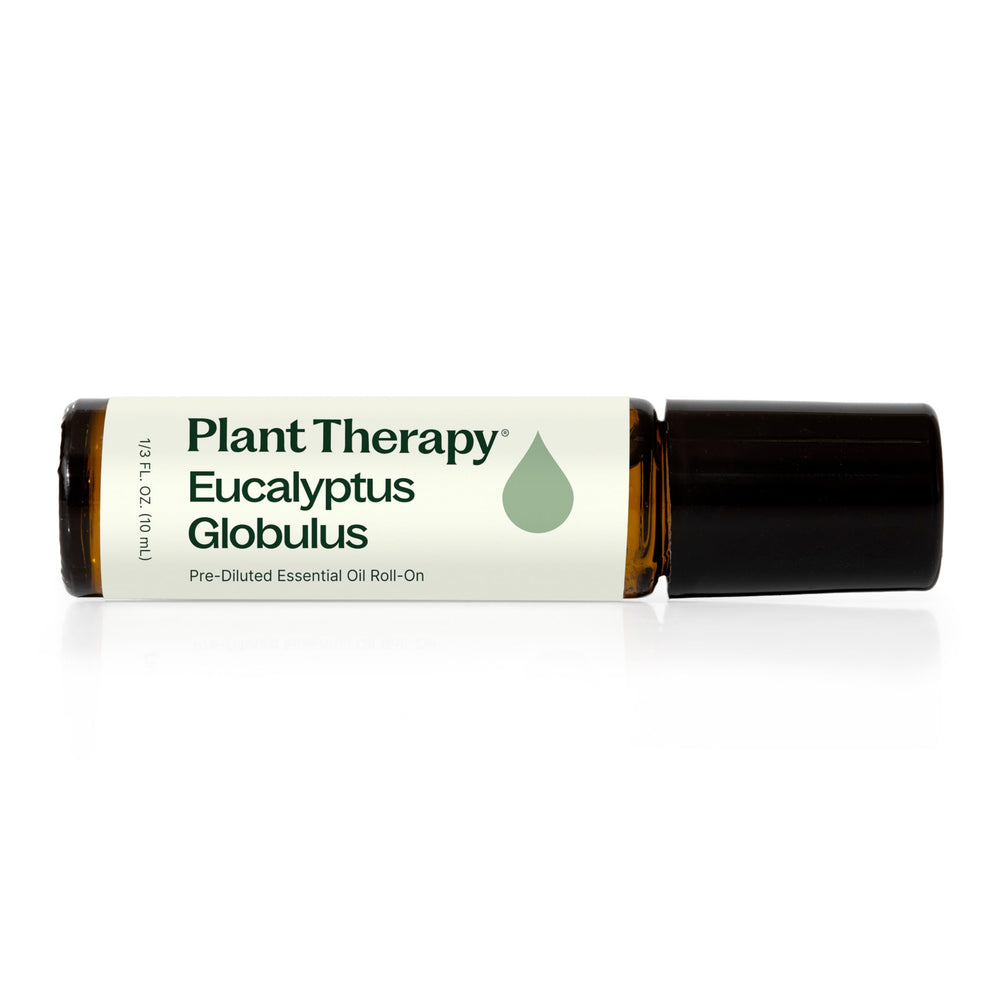 Plant Therapy Eucalyptus Roll-On 10ml bottle with a fresh, invigorating aroma for on-the-go use.