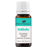 Plant Therapy KidSafe Sneezy Stop bottle ready for diffuse use to support breathing