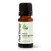 Plant Therapy lemongrass oil bottle close-up with crisp aroma ideal for diffusion