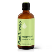 Plant Therapy Respir Aid bottle sits on a clean surface, ready for diffusion to support breathing.