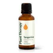 Plant Therapy Tangerine Essential Oil bottle showing label and purity promise for versatile aromatherapy