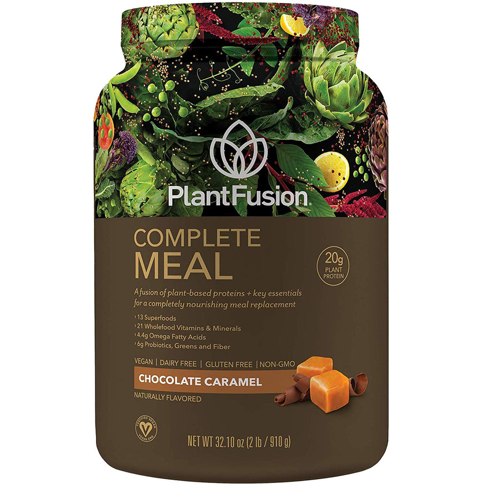 PlantFusion Complete Meal Shake being poured for a protein-packed meal replacement.