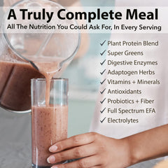 Fresh greens and superfoods in PlantFusion Complete Meal ingredients.