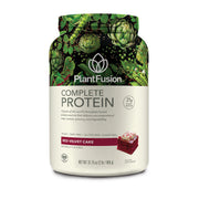PlantFusion Complete Vegan Protein Powder tub showing label and 21g protein per serving.