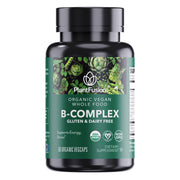 PlantFusion organic vitamin B-complex bottle front promoting daily energy support