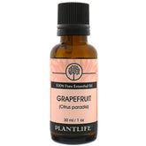 Plantlife Grapefruit aromatherapy oil bottle pour for a fresh, uplifting diffuser experience.