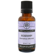 Plantlife Rosemary aromatherapy oil bottle enhances uplifting fragrance for any room.