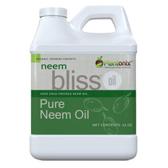 Plantonix Neem Bliss bottle close-up, pure neem oil for skin hydration.