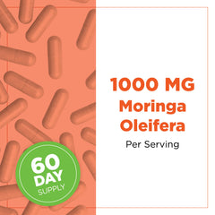 Plantvital Organic Moringa Leaf Capsules close-up ready for daily wellness