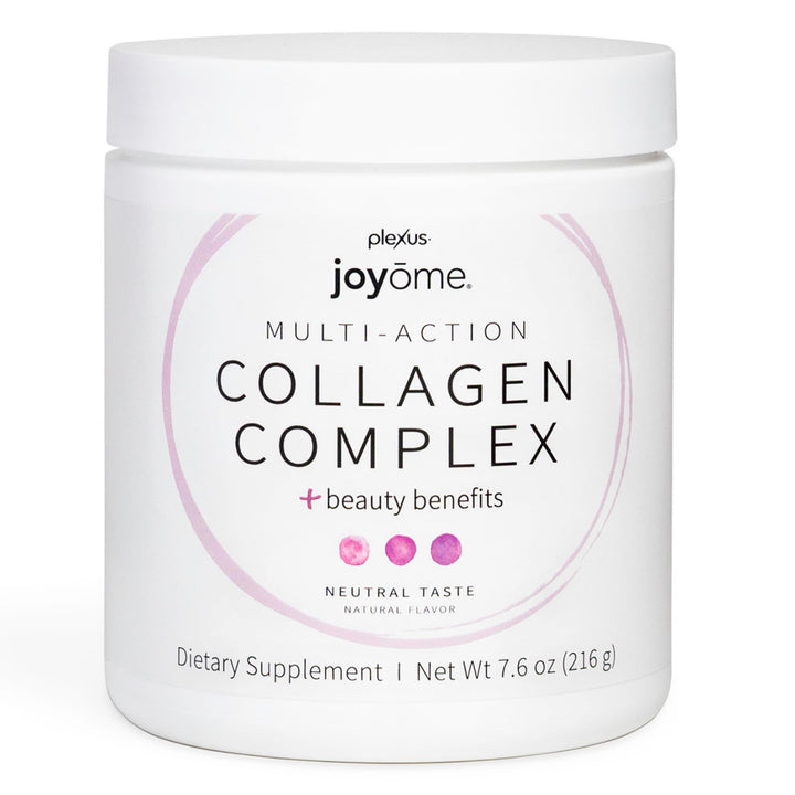 Plexus Joyōme bottle and scoop for daily collagen skin support